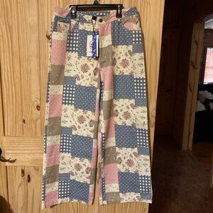 Cider Multicolor Patchwork Pants
